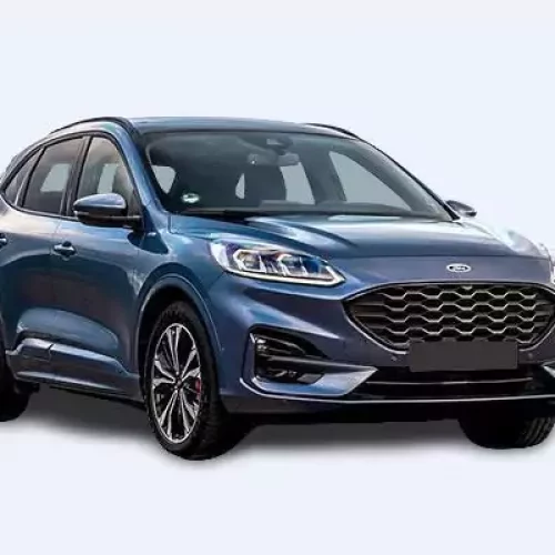 blue ford kuga on lightblue background